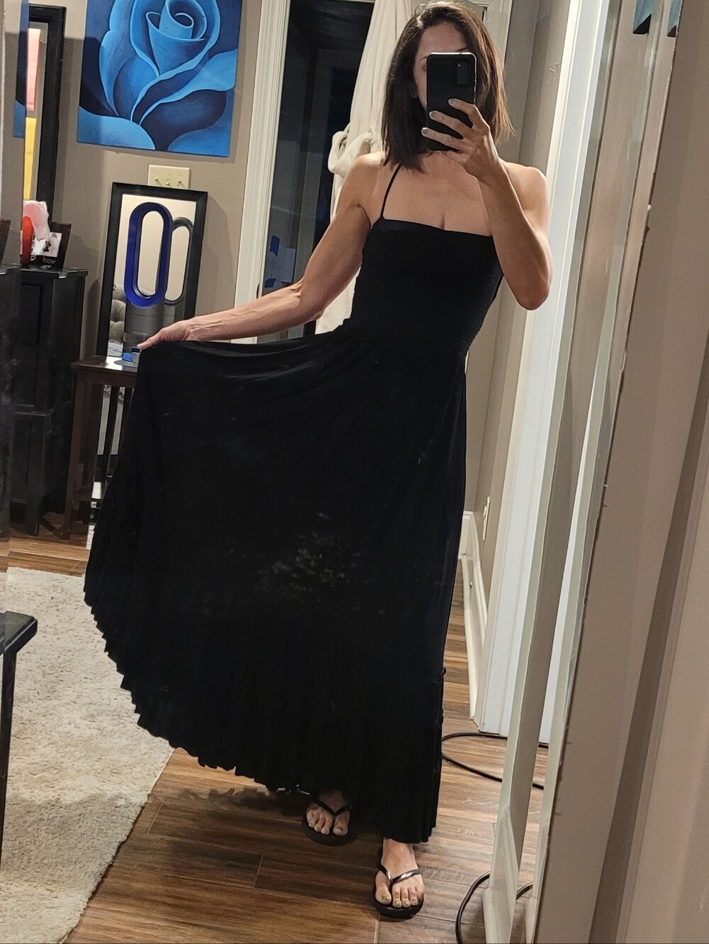 Free People Dup Black Backless Maxi Dress